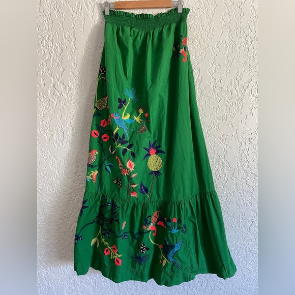 Anthropologie RARE Strapless Ruffled Floral Embroidered Maxi Dress - XS - Picture 3 of 9